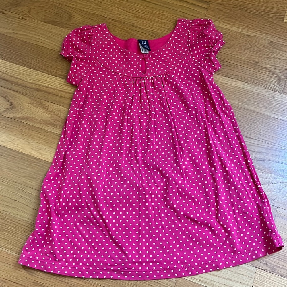 Gap pink polka dot dress with diaper cover
